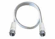Antenna cable, F-plug/F-plug &gt;75 dB, double shielded, white